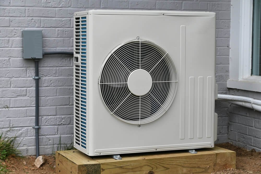 Heat pump outside a property