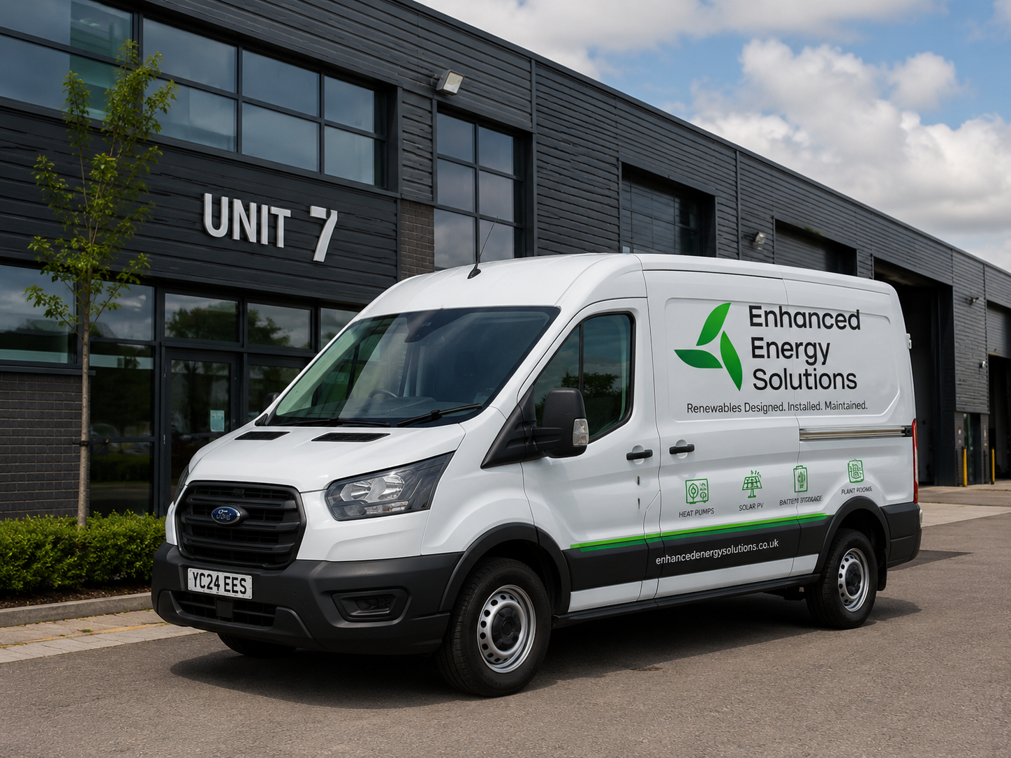 EES - Van outside a commercial building in South Yorkshire