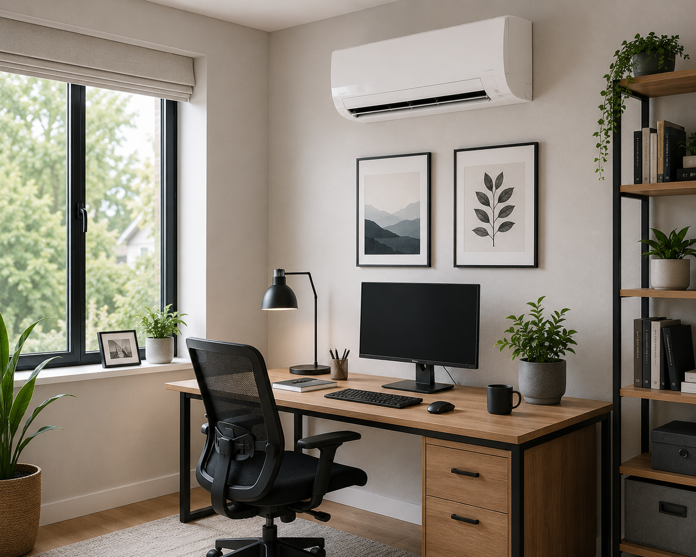AC installation in a home office in a Sheffield Home